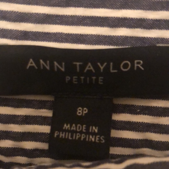 Ann Taylor Midi Navy/White Skirt 8P - Picture 3 of 4